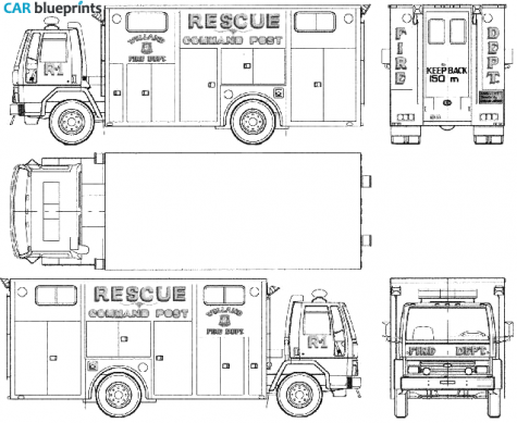 1987 Ford Cargo CF6000 Fire Truck blueprint