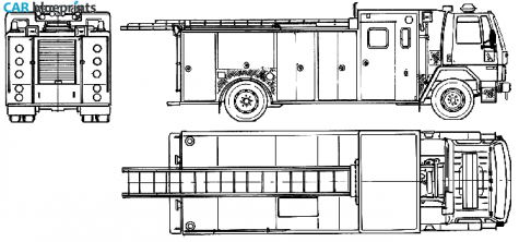 1989 Ford Cargo CF6000 Fire Truck blueprint