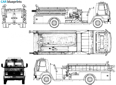 1986 Ford Cargo CF7000 Fire Truck blueprint