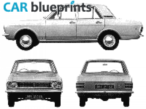 1967 Ford Cortina Mk II GT 4-door Sedan blueprint