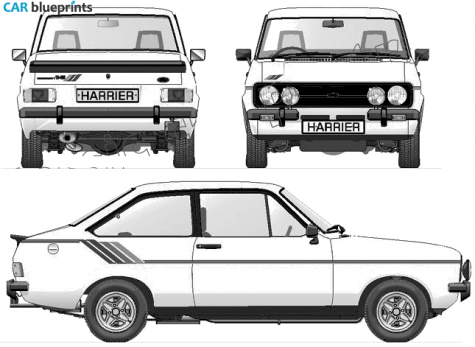 1980 Ford Escort Mk II Harrier 16 Coupe blueprint