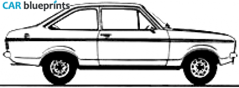 1978 Ford Escort Mk II 2-door 1300L Sedan blueprint