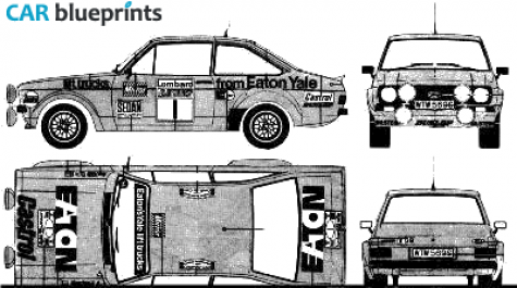 1974 Ford Escort Mk II RS1800 Sedan blueprint