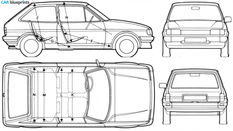 1982 Ford Fiesta Hatchback blueprint