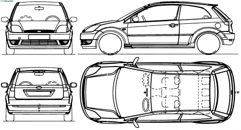 2002 Ford Fiesta Hatchback blueprint