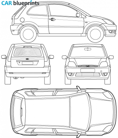 2002 Ford Fiesta 3-door Hatchback blueprint