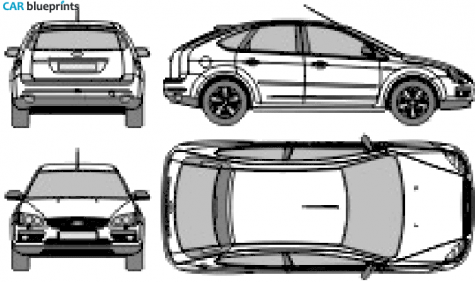 2006 Ford Focus II 5-door Hatchback blueprint