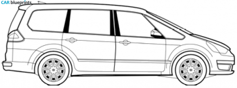 2008 Ford Galaxy Minivan blueprint