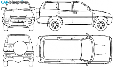 1995 Ford Maverick LWB SUV blueprint