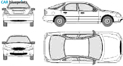 1996 Ford Mondeo Mk2 Hatchback blueprint