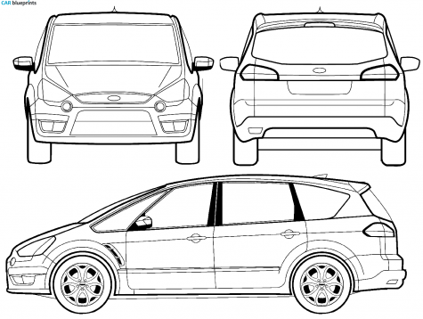 2007 Ford S-Max Minivan blueprint