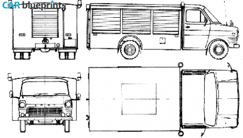 1964 Ford Transit 160 Fire Truck blueprint