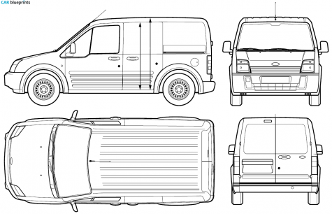 2005 Ford Transit Connect Van blueprint