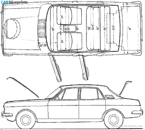 1966 Ford E Zephyr 6 Mk.IV Sedan blueprint