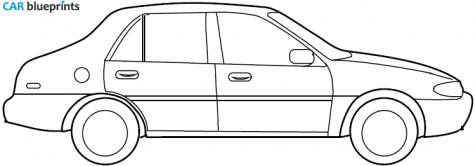 2000 Ford Escort Sedan blueprint