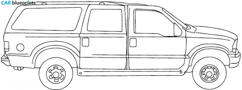 2000 Ford Excursion SUV blueprint