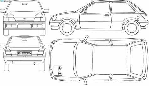 1989 Ford Fiesta Hatchback blueprint