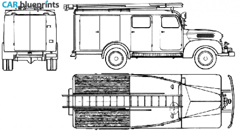 1952 Ford FK-2000 Fire Truck blueprint