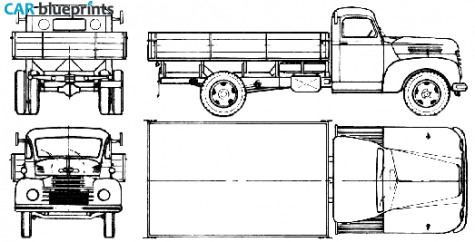 1951 Ford FK-3500D Truck blueprint