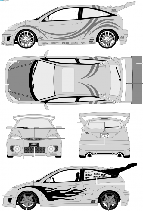 2005 Ford Focus SVT Hatchback blueprint