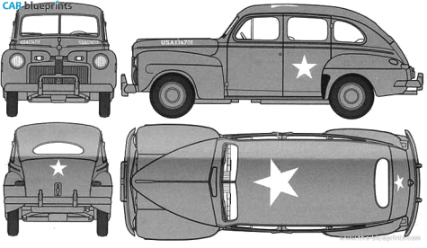 1942 Ford Fordor Sedan blueprint