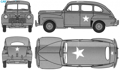 1942 Ford Fordor Staff Car Wagon blueprint