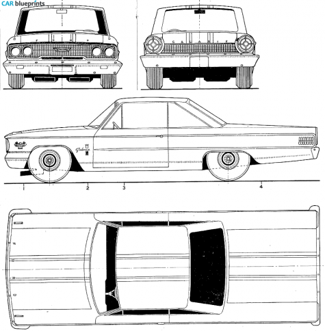 1960 Ford Galaxie Sedan blueprint