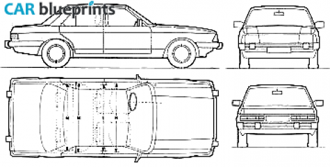 1982 Ford Granada Ghia Sedan blueprint