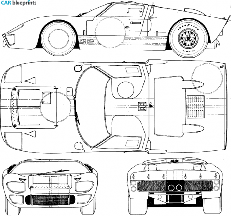 1966 Ford GT40 Mk II Le Mans Coupe blueprint