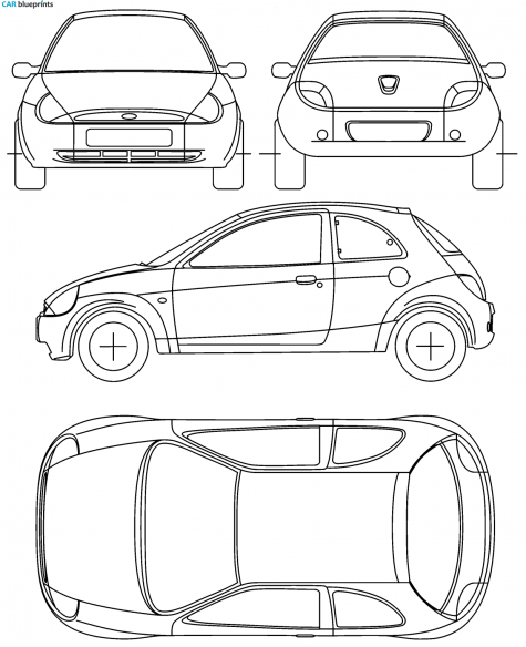 1996 Ford Ka Hatchback blueprint