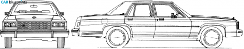 1986 Ford LTD Crown Victoria Sedan blueprint