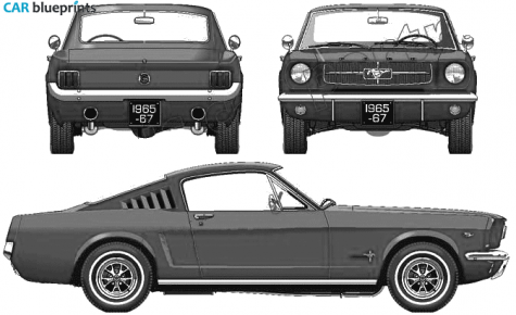 1965 Ford Mustang 289 Fastback Coupe blueprint