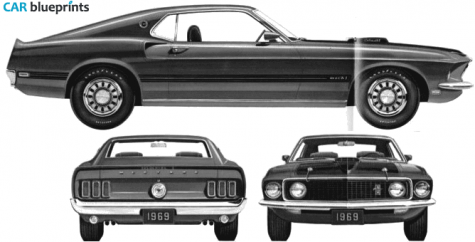 1969 Ford Mustang Mach I Coupe blueprint