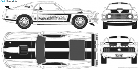 1969 Ford Mustang Mach 1 Coupe blueprint