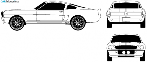 1967 Ford Mustang Shelby GT500 Coupe blueprint