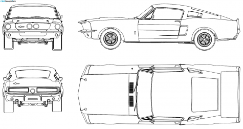 1967 Ford Mustang Shelby GT500 Coupe blueprint
