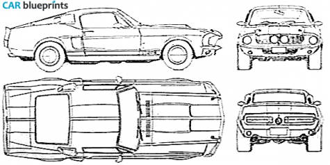 1968 Ford Mustang Shelby GT500 Coupe blueprint