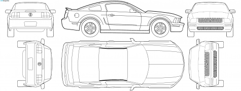 2005 Ford Mustang V6 Coupe blueprint