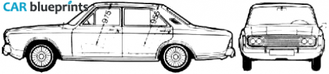 1969 Ford Taunus 26M (P7A) Sedan blueprint