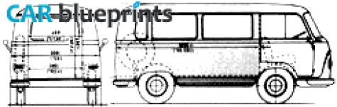 1964 Ford Taunus FK Minibus Bus blueprint