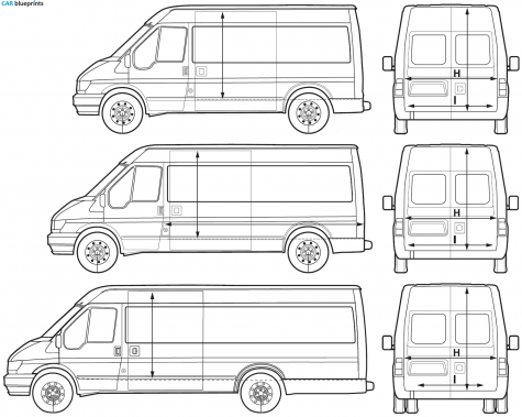 2005 Ford Tourneo Van blueprint