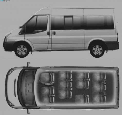 2008 Ford Transit Bus blueprint