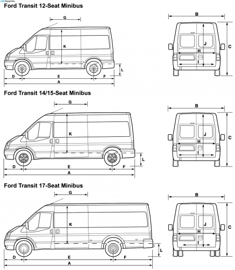 2008 Ford Transit Bus blueprint