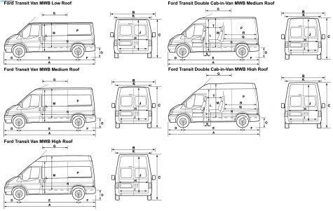 2008 Ford Transit 120 MWB Van blueprint