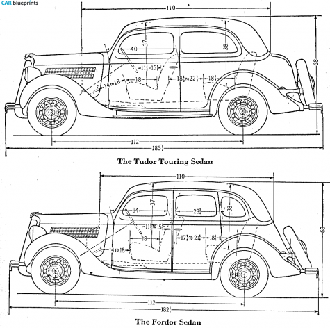 1927 Ford Tudor Touring Sedan blueprint