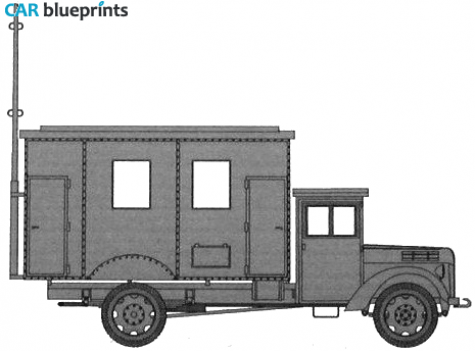 Ford V3000 Radiowagen Einheits Van blueprint