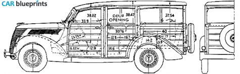 1937 Ford Woodie Wagon blueprint