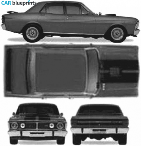 1973 Ford Falcon XY GTHO Phase 3 (Australia) Sedan blueprint