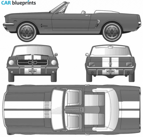 1964 Ford Mustang Convertible Cabriolet blueprint