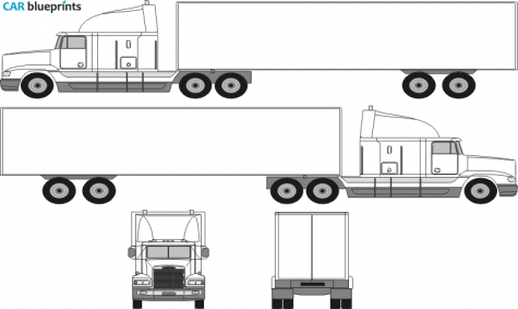 1996 Freightliner Classic XL Truck blueprint